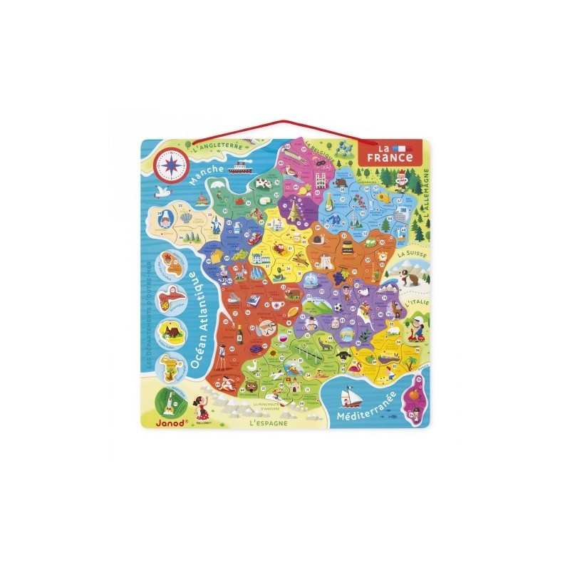 ▻ Notre magnifique Puzzle carte de France magnétique - Janod